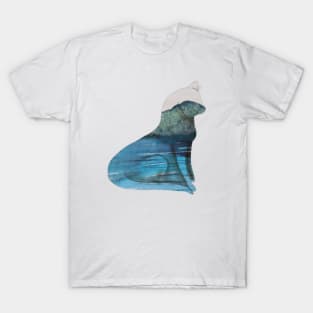 Landscape kitty watercolor painting T-Shirt